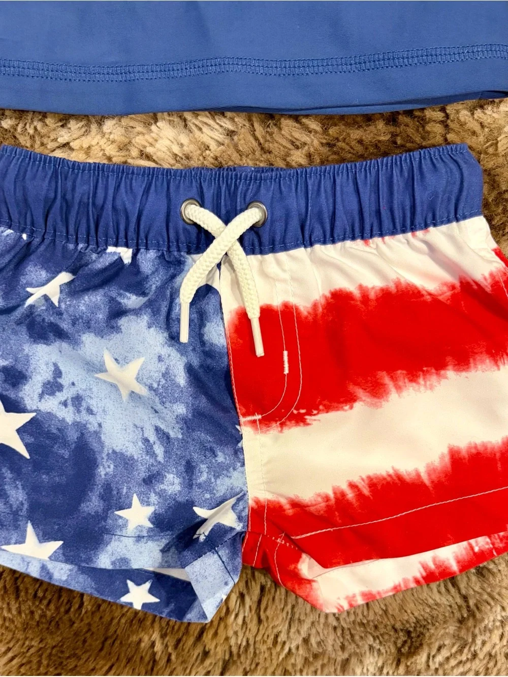 OshKosh Baby Boy 3M Stars & Stripes Rash Guard Swim Trunks Set NWT